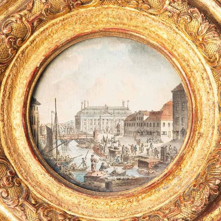 Martin Rudolf Heland, Munkbron mot Riddarhuset/Mot Kungsträdgården med Jacobs kyrka och palatset Makalös.