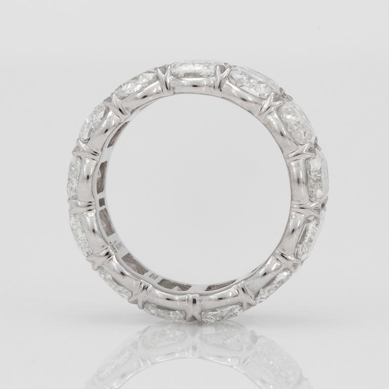 A circa 9.60ct Christopher designs, Uma, "L'amour" crisscut diamond eternity ring.