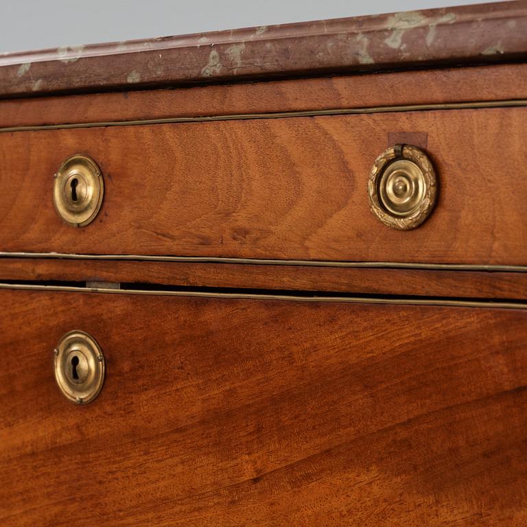 A mahogany-veneered late Gustavian secretaire by A. Scherling (master 1771-1809).