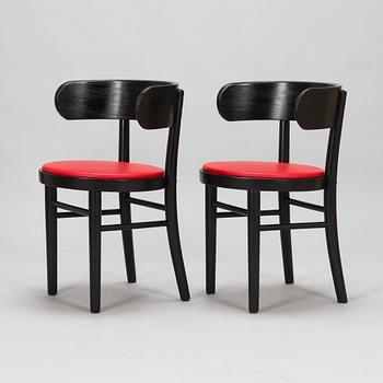 Werner West, a pair of 1930's, W1 'Hugging chairs' manufactured at Wilh. Schaumans Fanerfabrik Ab, Jyväskylä.