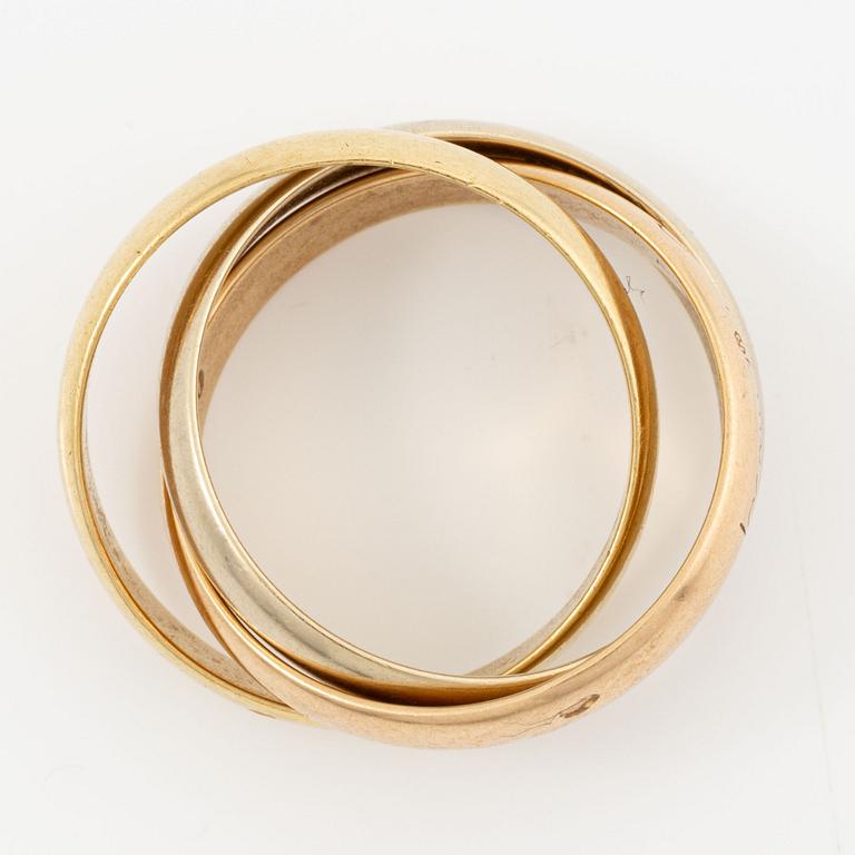 Cartier, ring, "Trinity", 18K three-colour gold.