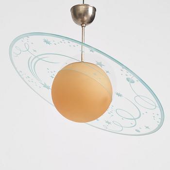 Edward Hald, a ceiling lamp model "HD 711/712", Orrefors, 1930s.