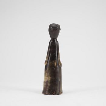 SKULPTUR/FLASKA, kruthorn, 1900-tal, signerad.