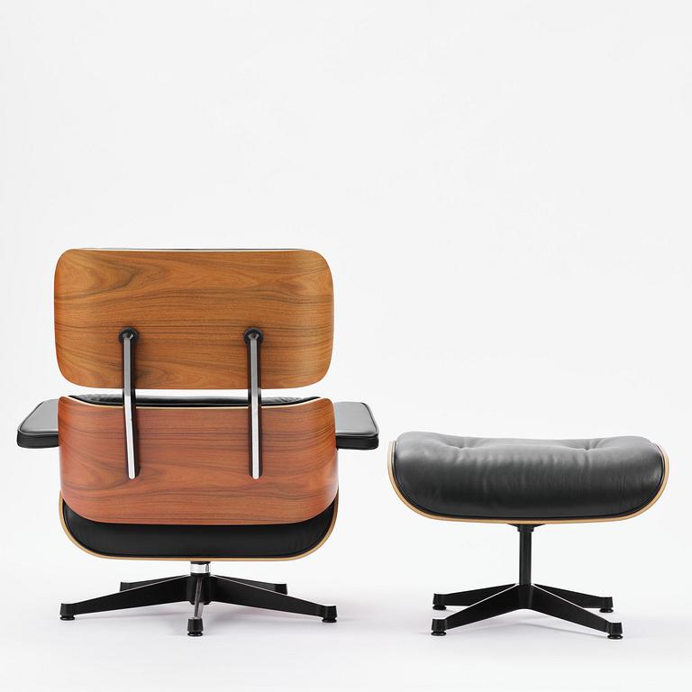 Charles & Ray Eames, an "Eames Lounge Chair" with ottoman, Vitra, 2000s.