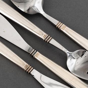 Claës E. Giertta, twelve pieces of silver cutlery, 'Paris', Mema, Lidköping, 1958.