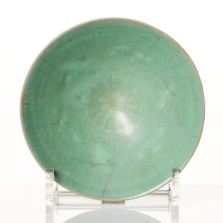 A blue/green glazed bowl, presumably Yuan dynasty.