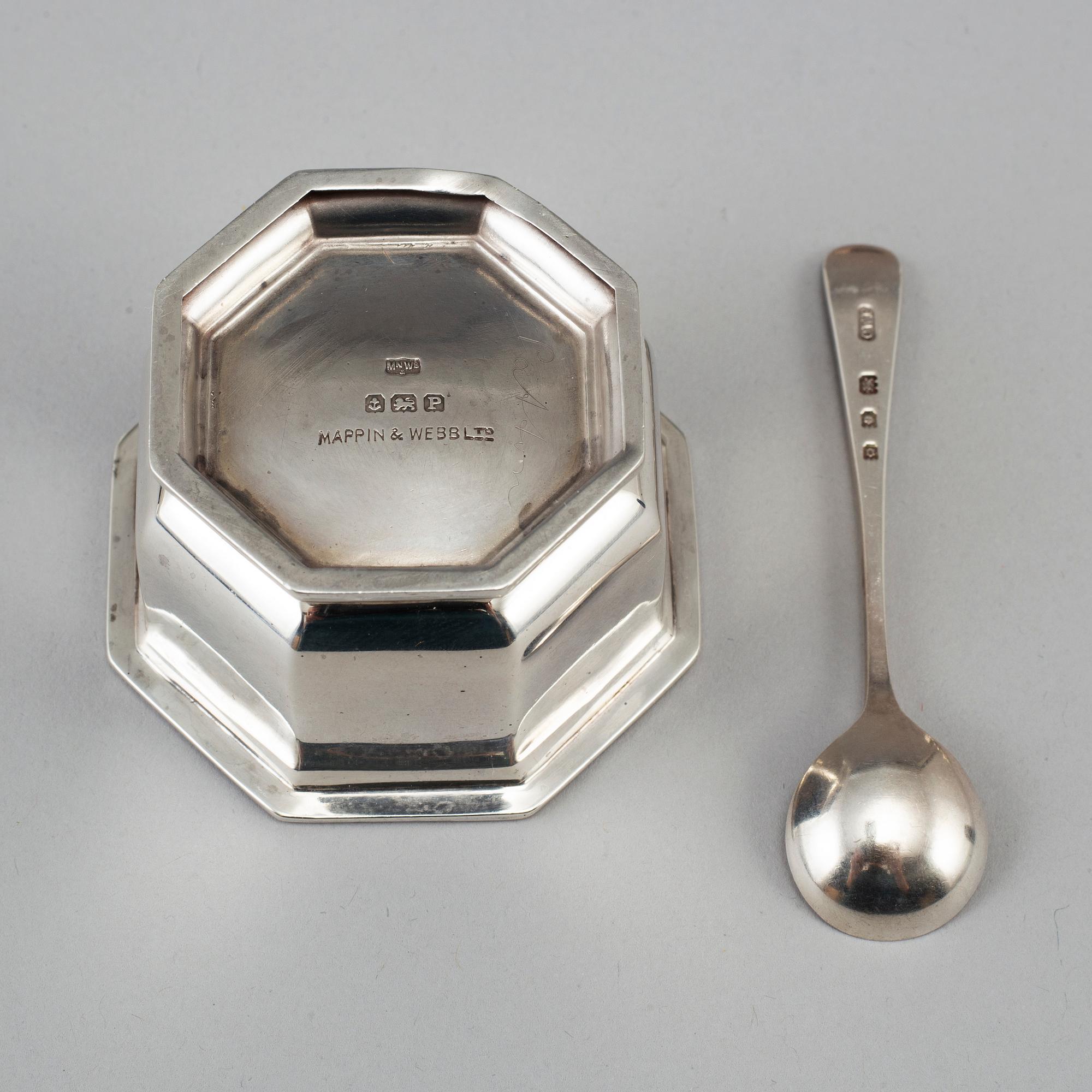 MAPPIN & WEBB, a silver condiment set, 5 psc, Birmingham 1939 
