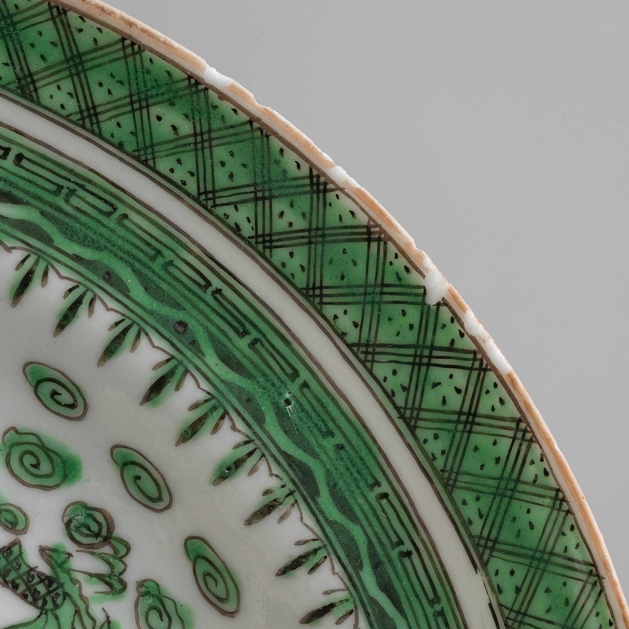 A set of six Chinese, Canton porcelain plates, around the year 1910.