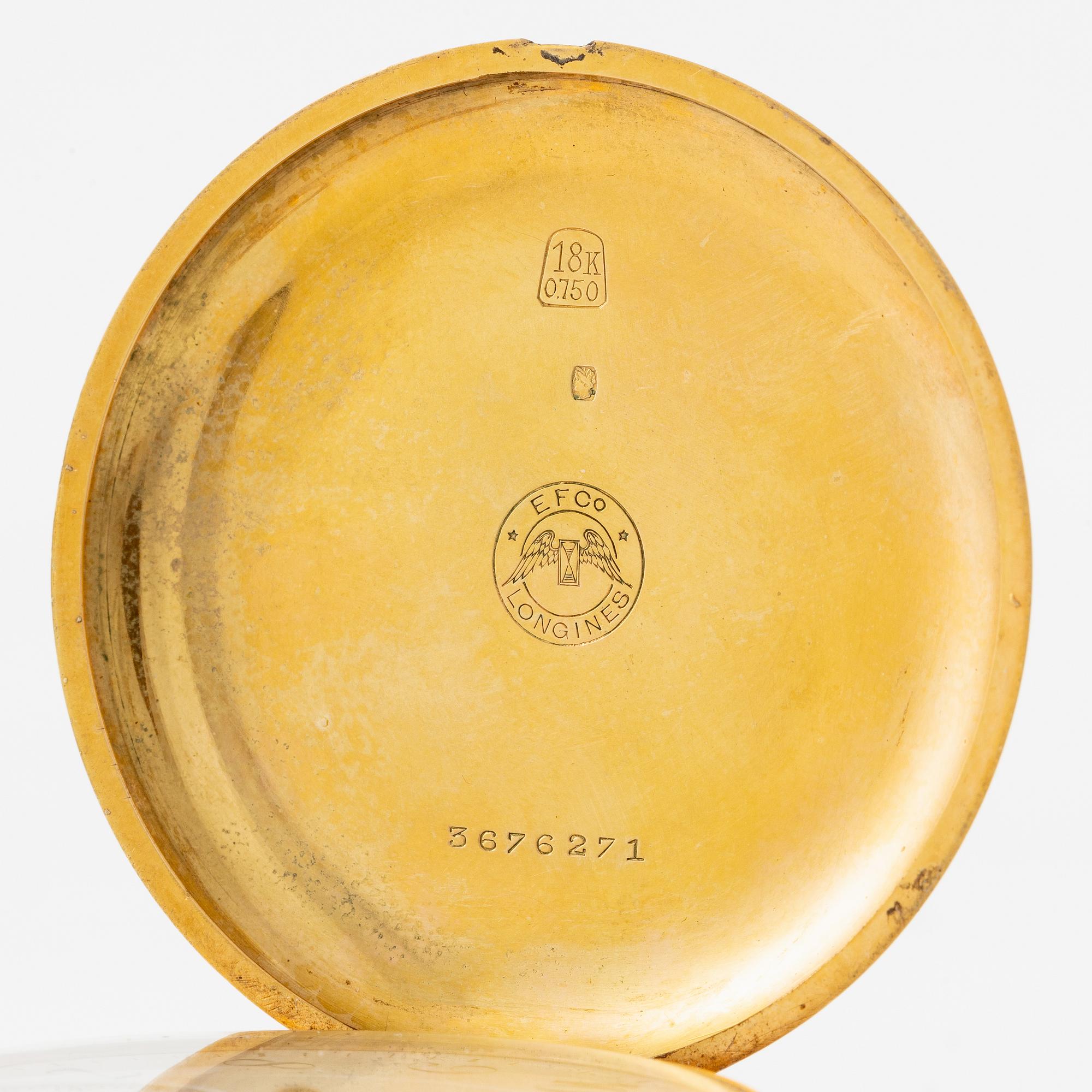 Longines, pocket watch, hunter, 52 mm.