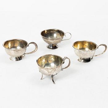 Four Swedish silver cups, 19th-20th century.
