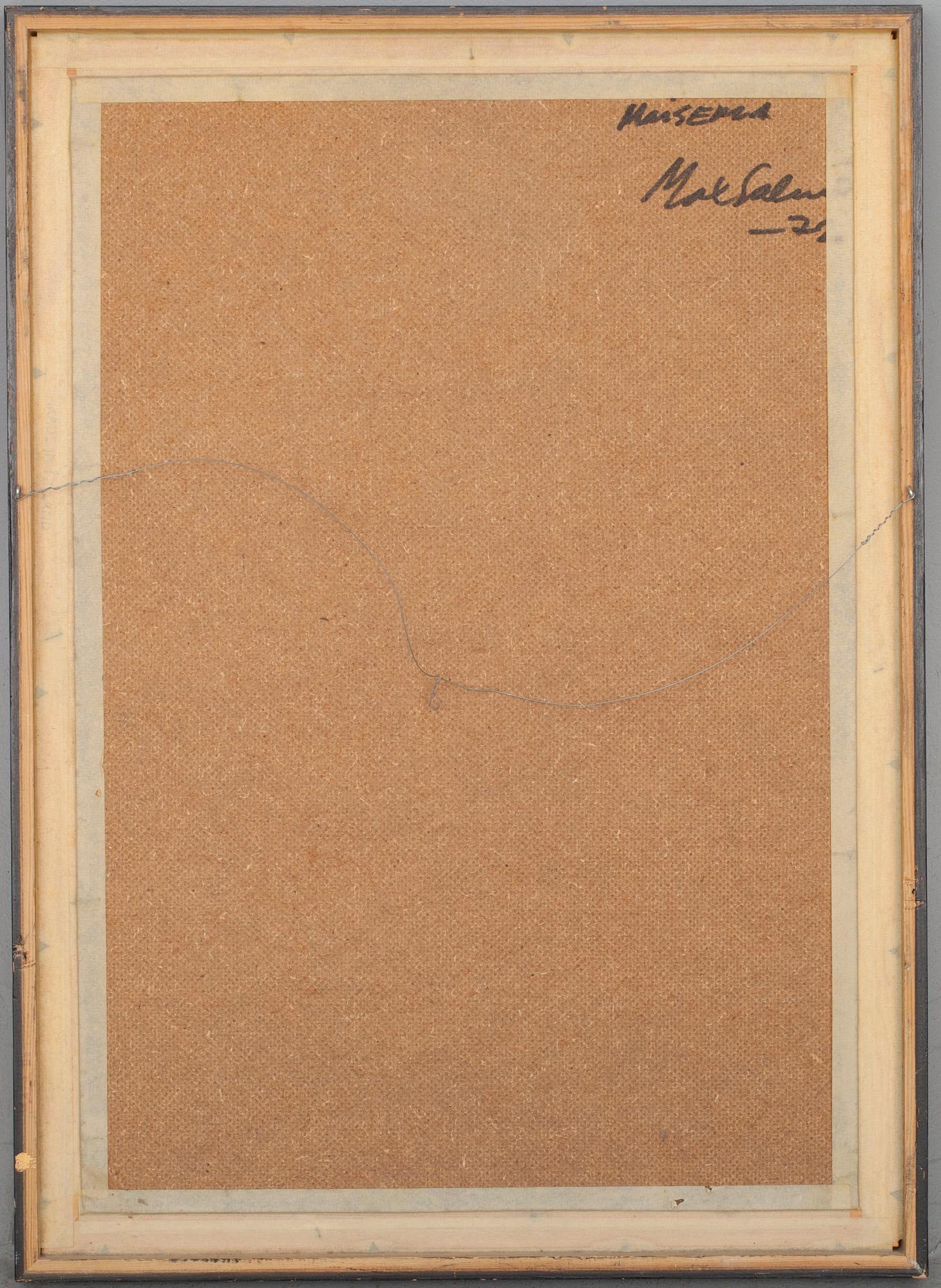 MAX SALMI, olja på skiva, signerad och daterad -72.