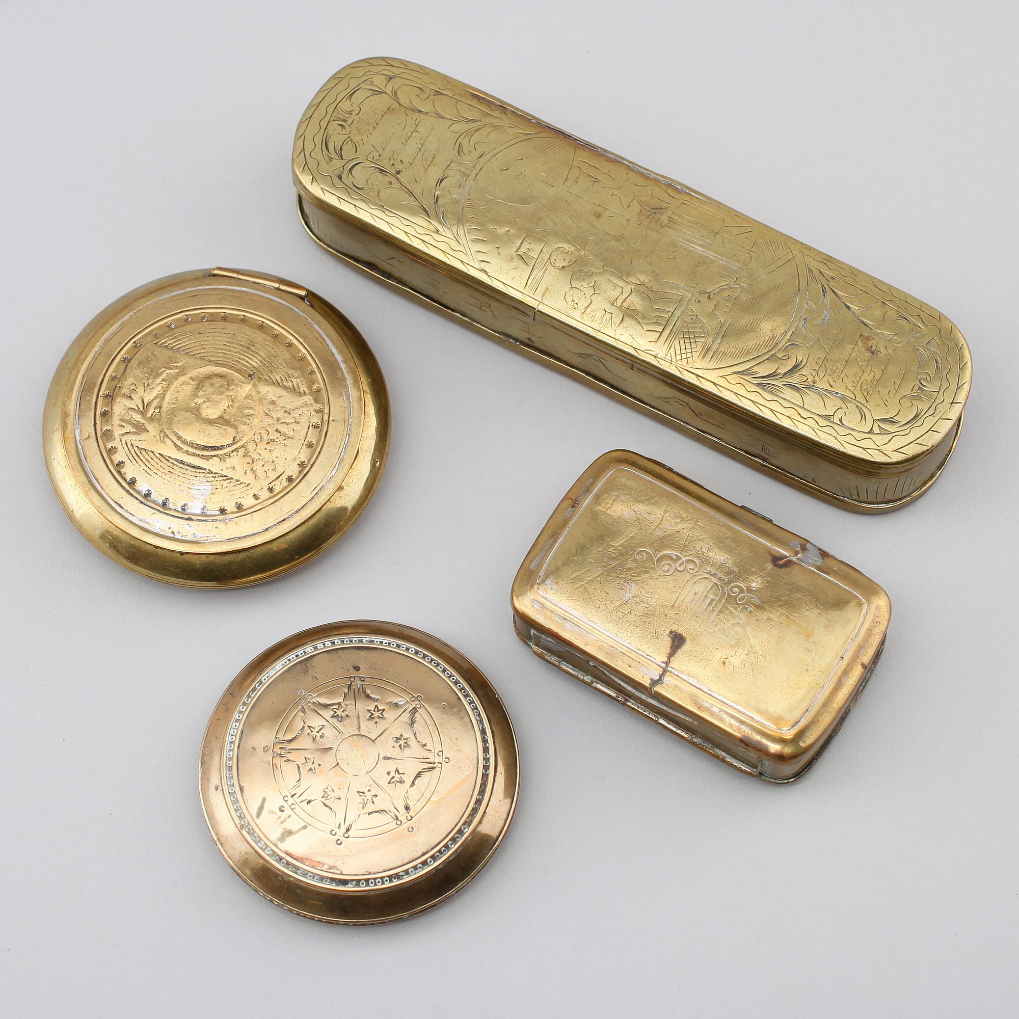 DOSOR, 4 st, mässing, 1800-tal.