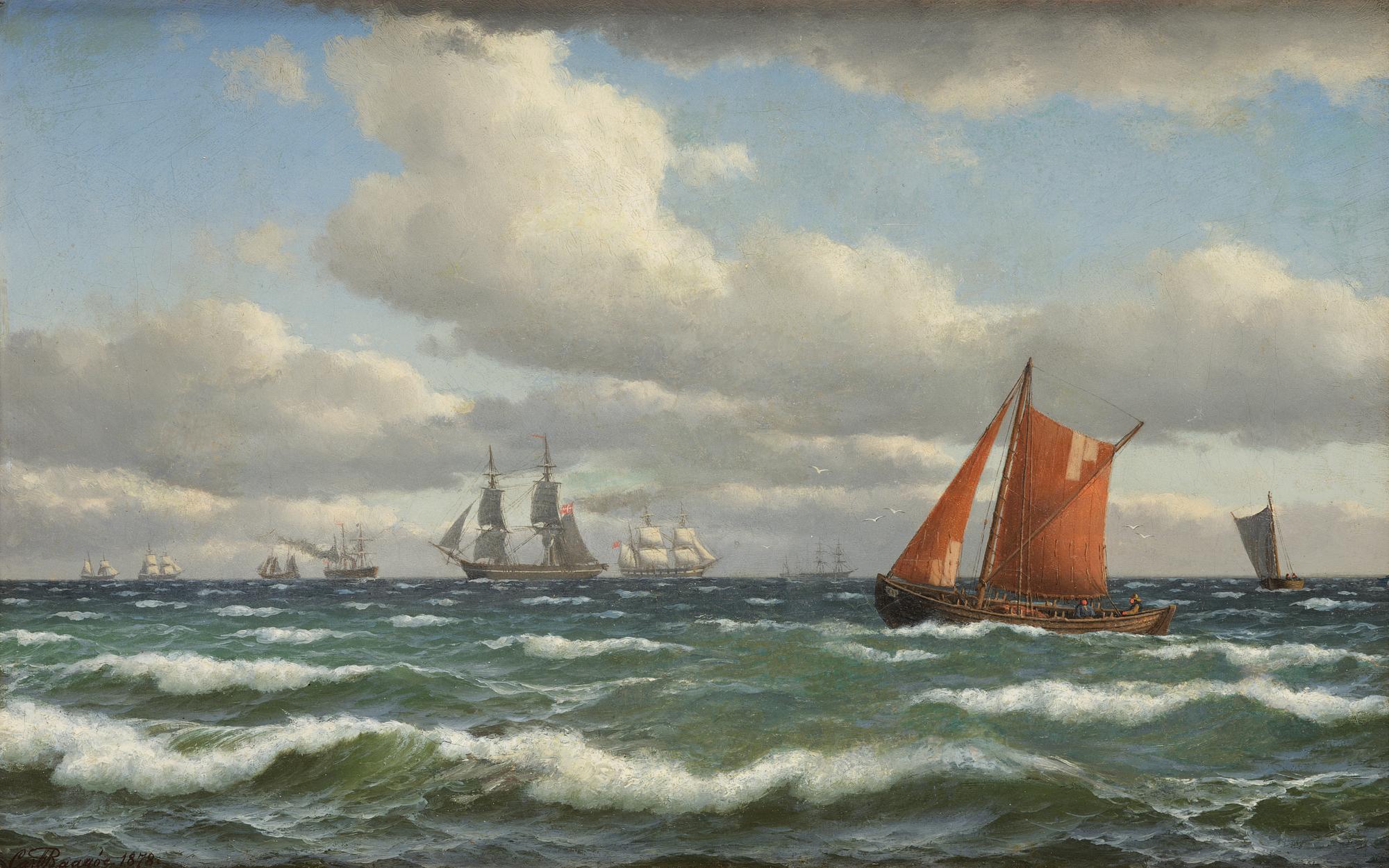 Carl-Emil Baagoe, Spreeglare with many ships in the background.