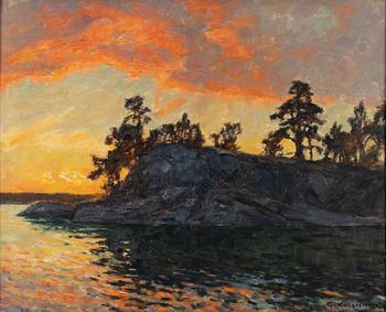Gottfrid Kallstenius, "Solnedgång, Källvik” - Månberget.