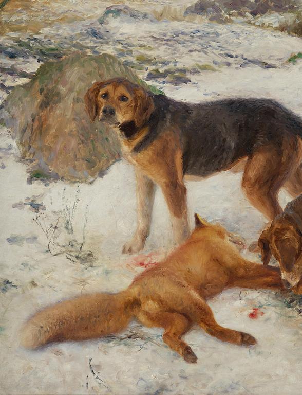 Bruno Liljefors, Hamilton hounds at the fox hunt.