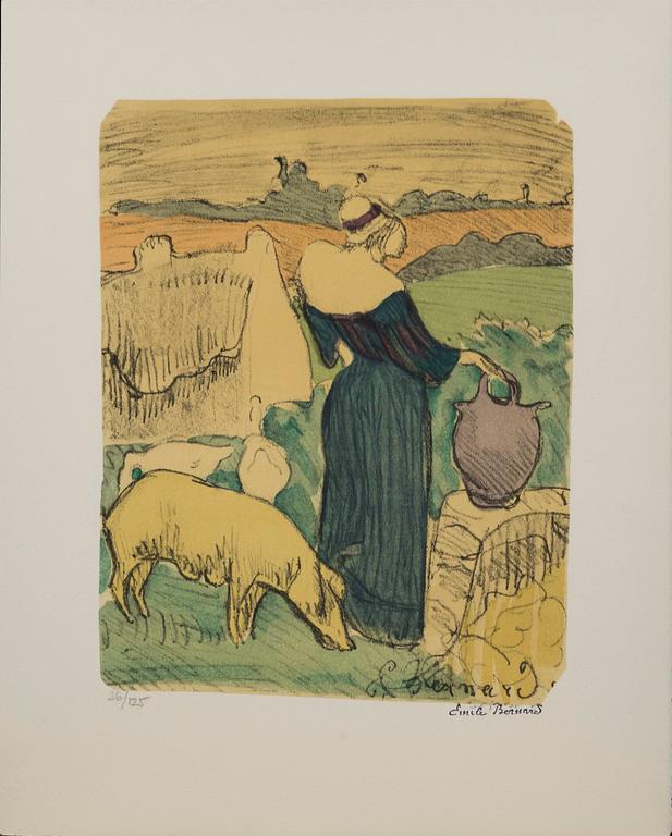 ÉMILE BERNARD, six lithographs numbered 26/125.