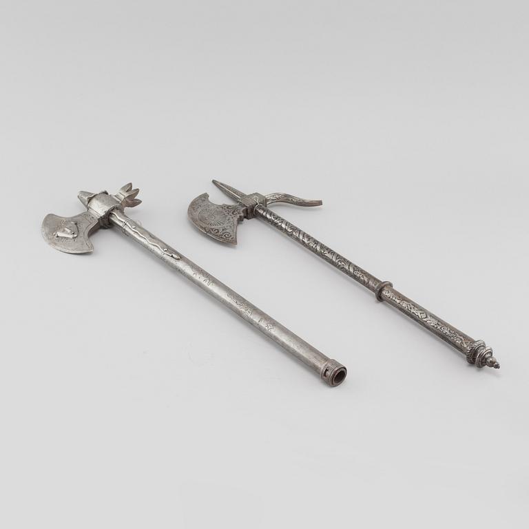 Two decorative axes, late 19th/early 20th century.