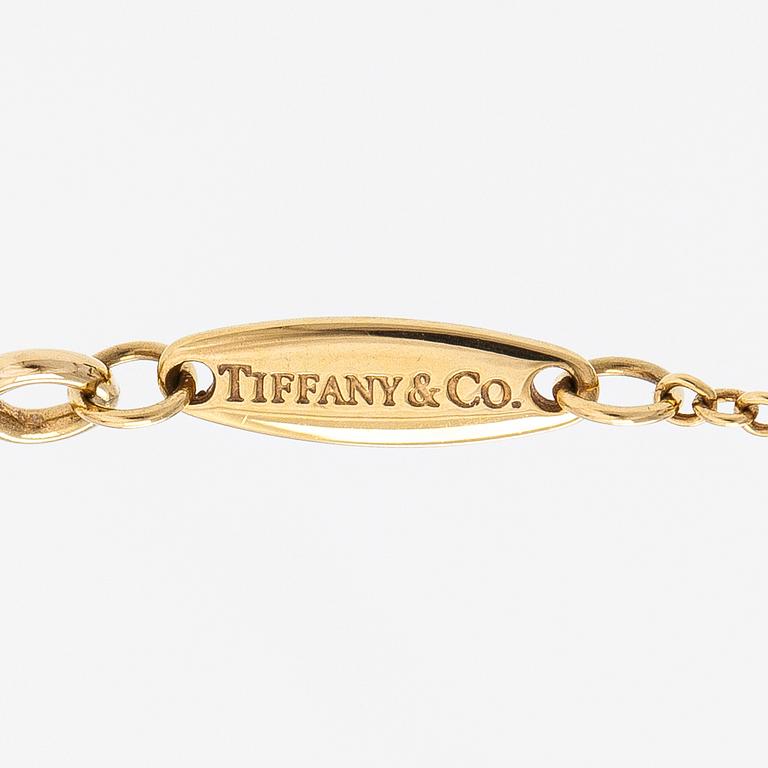 Tiffany & Co, Elsa Peretti, halsband, 18K guld och diamant ca 0.05 ct. Märkt Tiffany & co, Peretti.