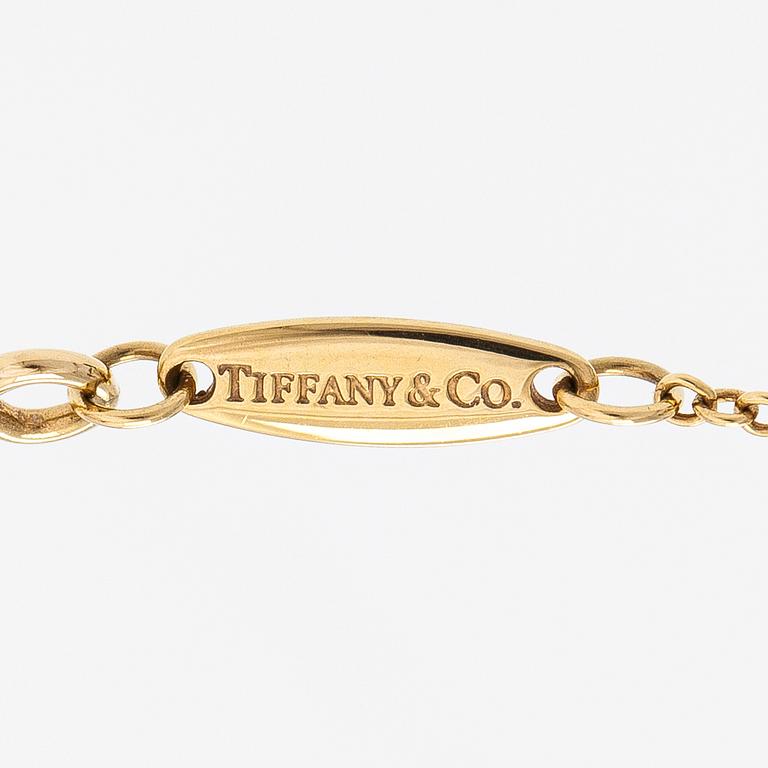 Tiffany & Co, Elsa Peretti, halsband, 18K guld och diamant ca 0.05 ct. Märkt Tiffany & co, Peretti.