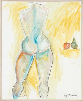 Stig Claesson, Nude Study with Apple and Pear.
