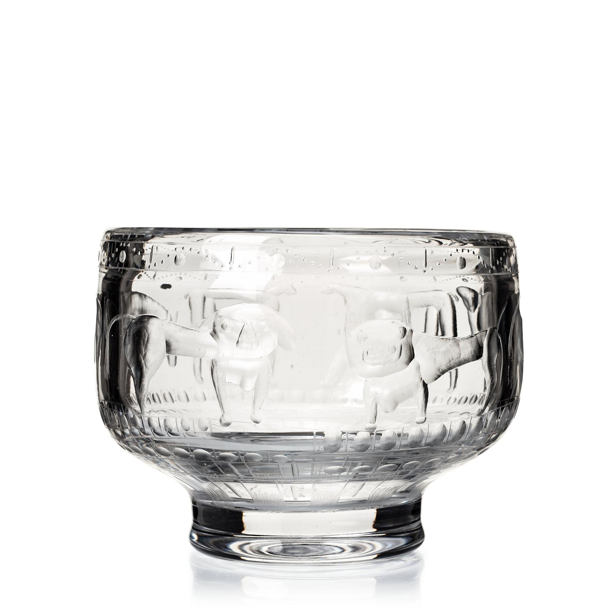 Erik Höglund, skål, Boda Glasbruk, 1950-tal.