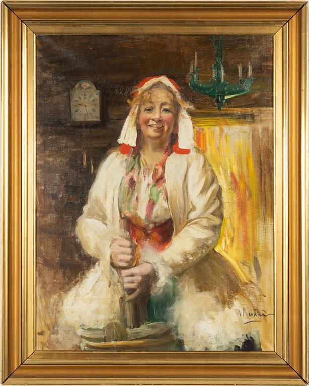 Ingrid Ruin, olja på duk, signerad.