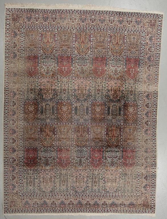 A CARPET, silk Kashmir, ca 315 x 240 cm.