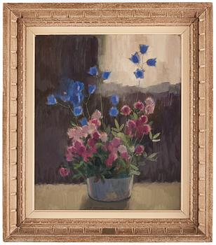 Olle Hjortzberg, Still life with blue-bells and clover.