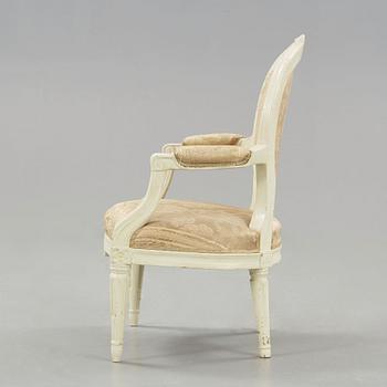 A Gustavian late 18th century armchair.