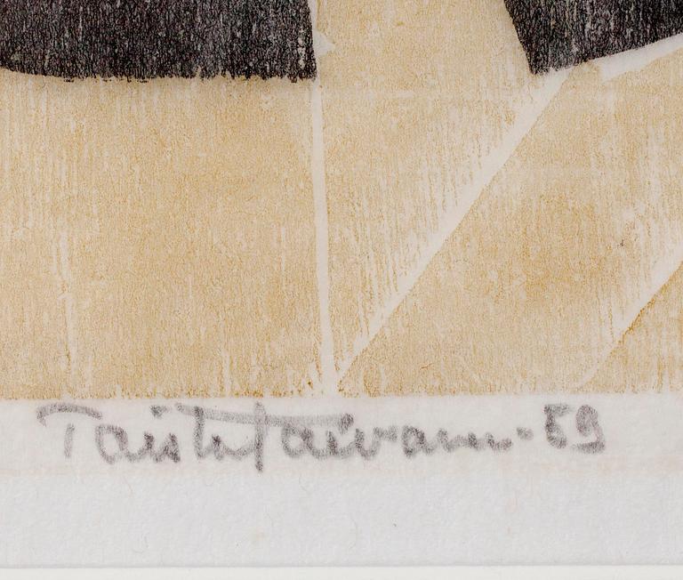 TAISTO TOIVONEN, träsnitt, signerad och daterad -59., numrerad I/30 II/6/25 Tpl'a.