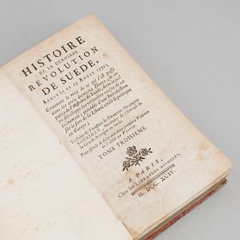 BOKBAND, 6 helskinn samt 3 halvfranska, 17-1800-tal.