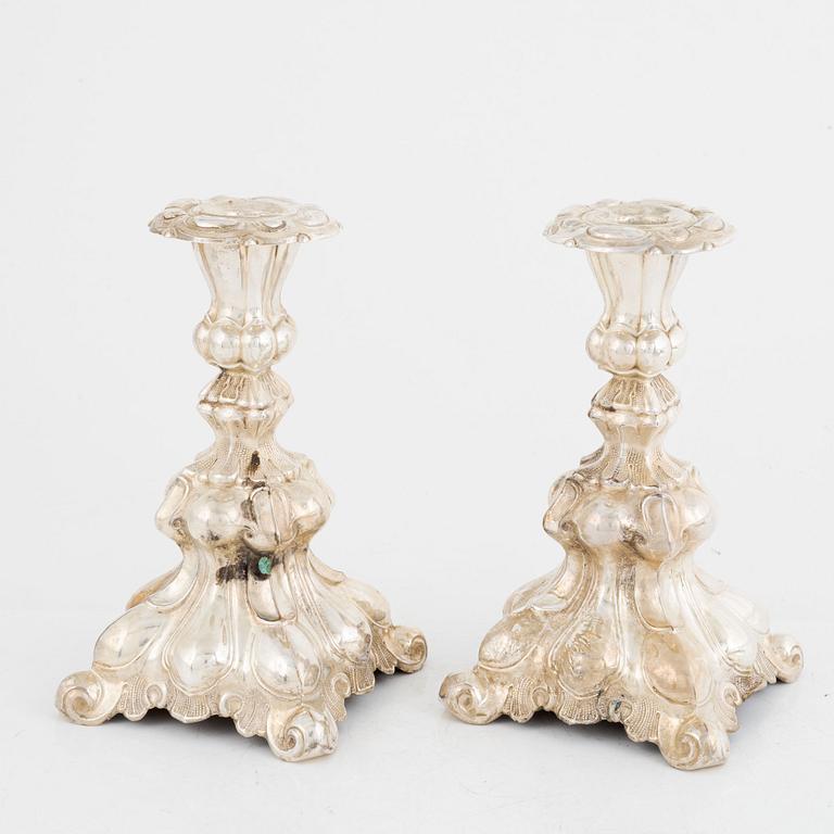 A pair of silver candelabra, mark of Thorvald Marthinsen Sølvvarefabrik, Norge.