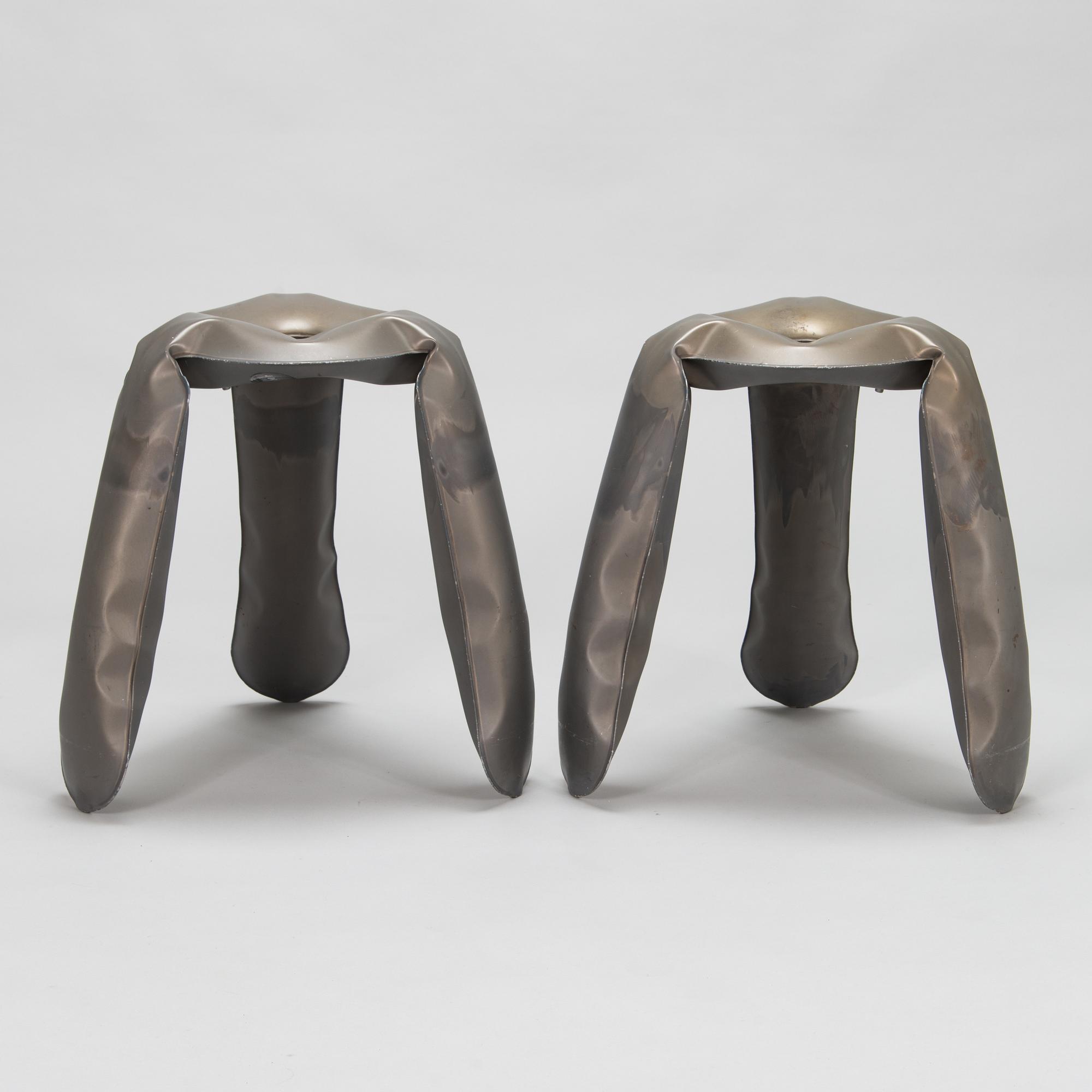 Oskar Zieta, a pair on 21st Century 'Plopp' stools for HAY Denmark.