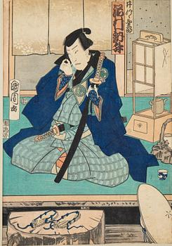 Toyohara Kunichika, woodblock print in colours.