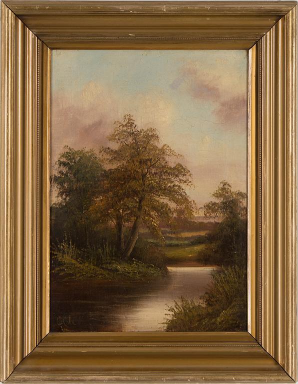 GEORGE COLE, Oil on canvas, signed.