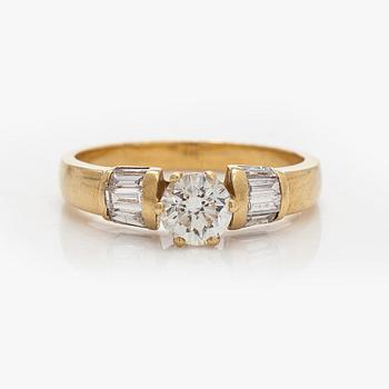 Ring, briljantslipad diamant ca 1,05 ct, 18K guld.