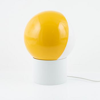 Uno & Östen Kristiansson, a yellow plastic 'Luno' model 1241 table lights, Luxus, Vittsjö.