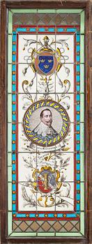 FÖNSTER, 3 st, blyglas, 1800/1900-tal.