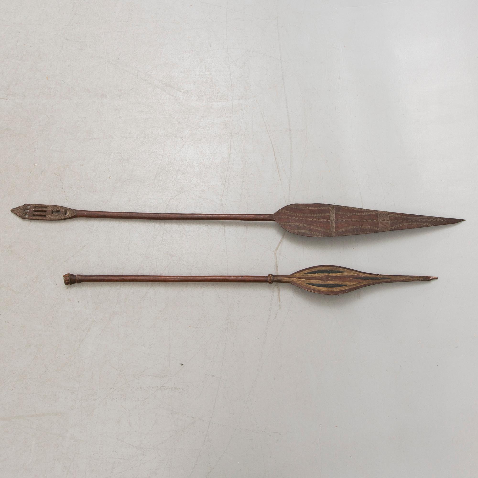 A set of two African ceremonial wooden paddles first half of the 20th century.