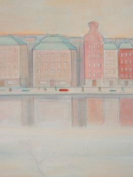 Einar Jolin, Skeppsbron och Kungliga slottet - panoramavy över Stockholm.