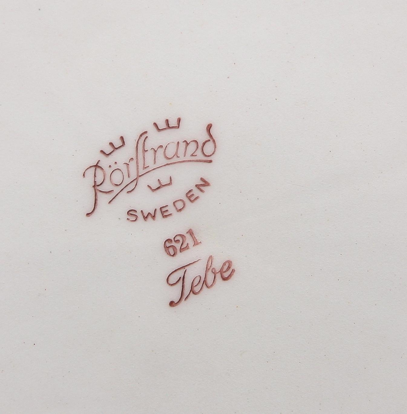 SERVISDELAR, 17 st, flintgods, "Tebe" Rörstrand.