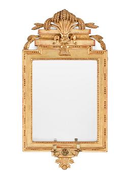 A pair of Gustavian two-light girandole mirrors by N. Meunier 1779.