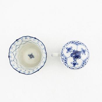 Service 6 pcs "Musselmalet Full Lace and Half Lace", Royal Copenhagen Denmark porcelain.