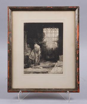 REMBRANDT VAN RIJN, efter, etsning, senare avdrag.