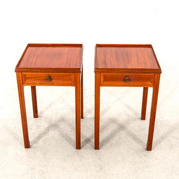 A pair of mahogany bedside tables by svensk möbelindustri second half of the 2+th century.