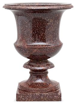 560. A Swedish Empire 19th century porphyry urn.