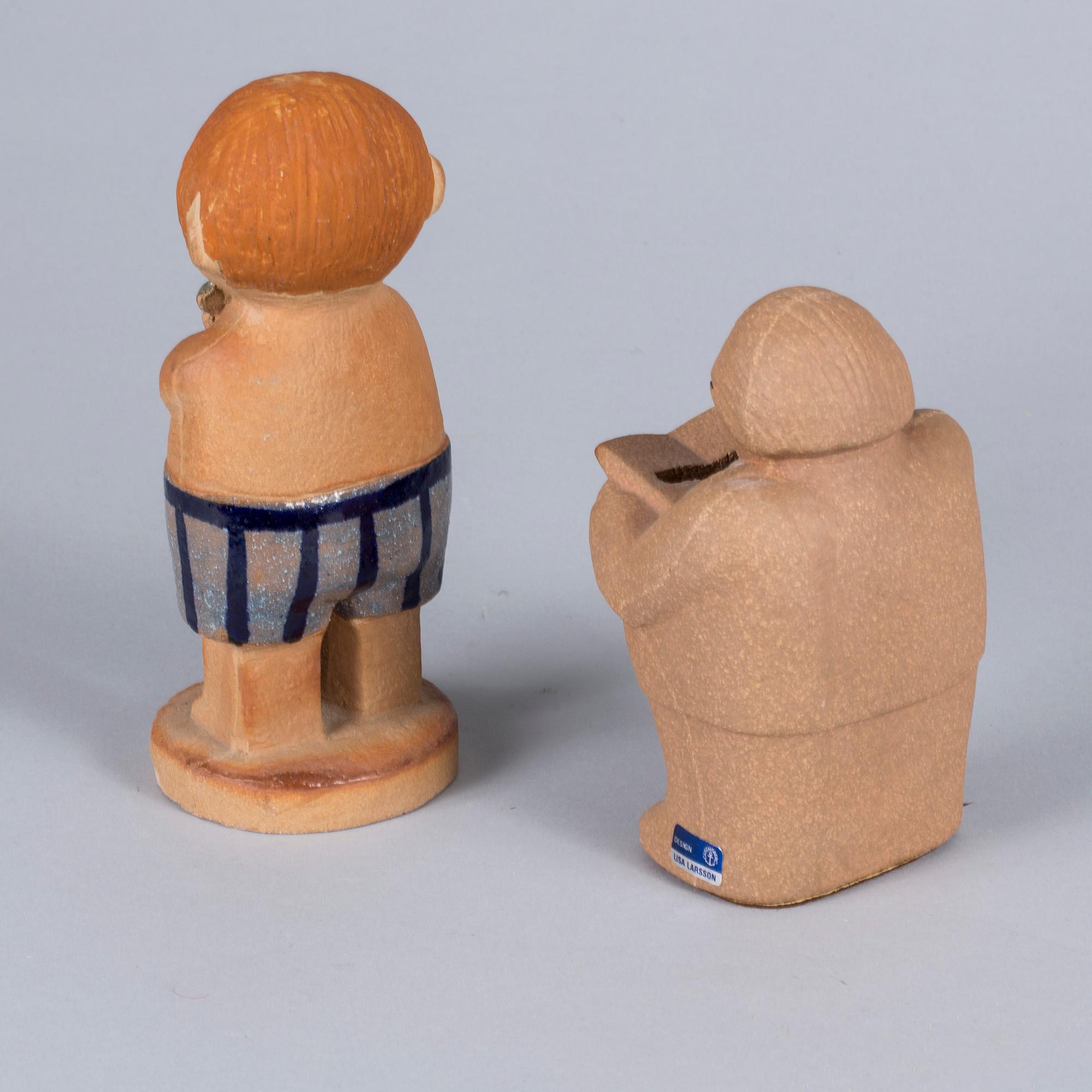 FIGURINER, 2 stycken, Lisa Larson, stengods, 1900-talets senare del.