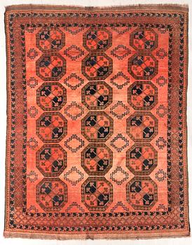 A semaintique Afghan carpet ca 280x254 cm.