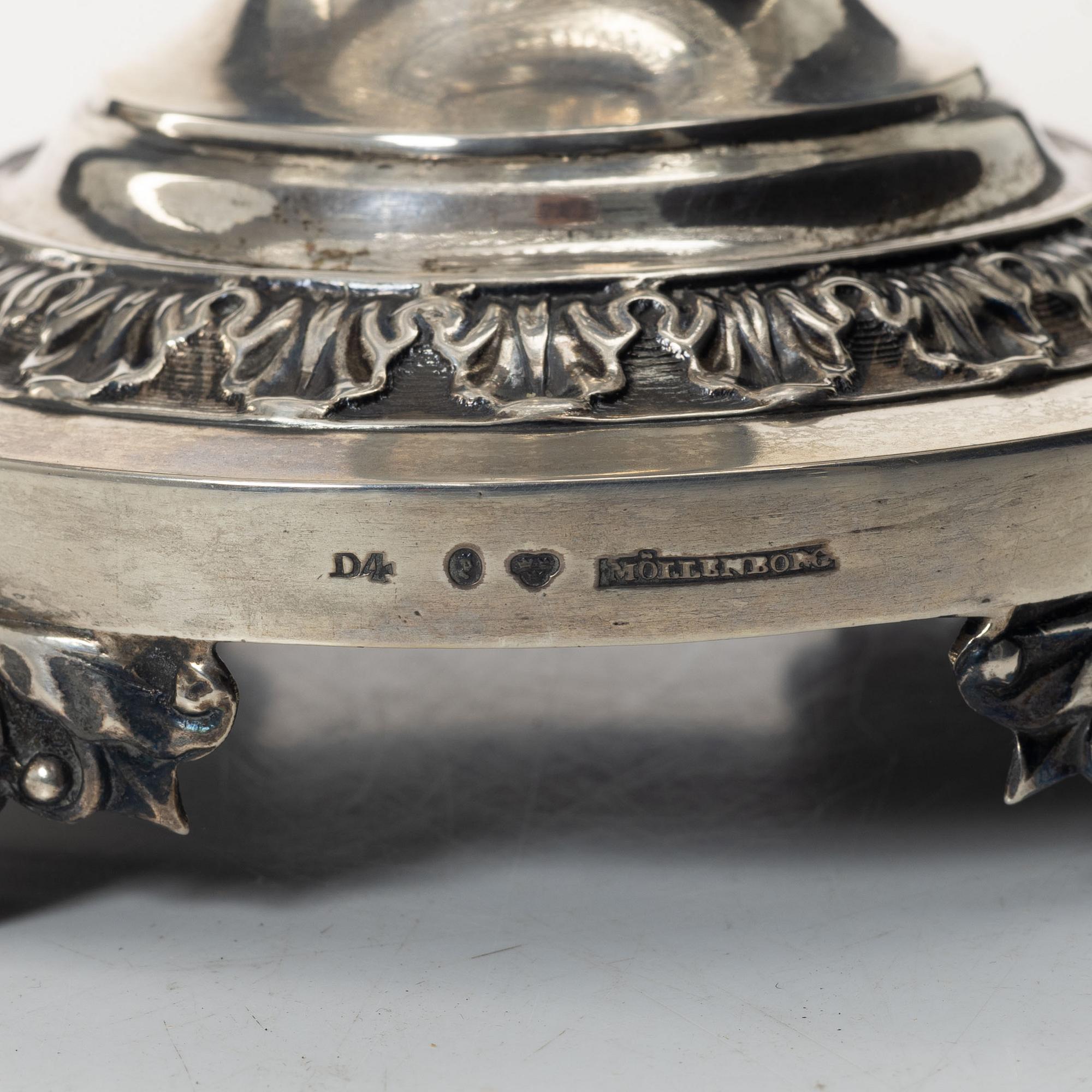 Gustaf Möllenborg, A glass and silver tazza, Stockholm 1834.