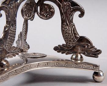 SOCKERSKÅL, silver, empire, otydl stämplar, troligen Eksjö, 1800-talets första hälft.